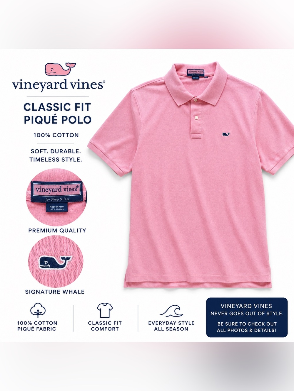 Vineyard Vines Classic Fit Piqué Polo Shirt